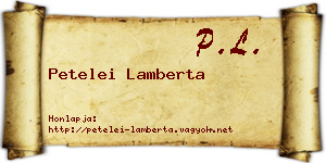 Petelei Lamberta névjegykártya